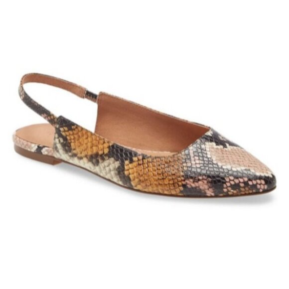 Madewell Shoes - Madewell Forgotten Petal Snake  Margo Leather Flat